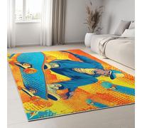 Genérico Alfombra Salon - Lavable Impresa Alfombras Pelo Corto Alfombra Antideslizante - Dormitorio Decoración Cultura Callejera Hip Hop Chicos Patinando -Color Naranja 100 x 150 cm