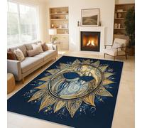 Genérico Alfombra Salon Mandala Sol Luna, Alfombras Antideslizante Lavable Patrón Celestial, Adecuado para Alfombra de Franela de Cocina, Sala, Entrada de Estar 50x80 cm C&J34