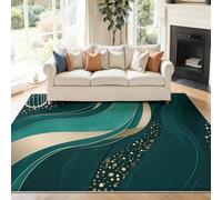 Genérico Alfombra Salon Multicolor Antideslizante Alfombras Lavables 160 x 230 cm, Glamour Elegante Ondas Puntos Alfombra Pelo Corto en Lavadora Tapetes para Sala Habitacion Dormitorio Comedor