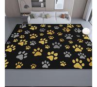 Genérico Alfombra Salon Negro Antideslizante Alfombras Lavables 50 x 80 cm, Elegantes Y Lindas Huellas De Animales Alfombra Pelo Corto en Lavadora Tapetes para Sala Habitacion Dormitorio Comedor