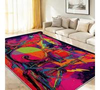 Genérico Alfombra Salon Oscuro 40 x 60 cm, Rock Música Batería Estrellas Alfombra Habitacion Dormitorio Comedor Tapete Quarto, Pelo Corto & Antideslizante Alfombras Lavables en Lavadora