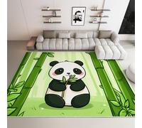 Genérico Alfombra Salon Pelo Corto 80x150 cm Dibujos Animados Bambú Panda, Alfombra Dormitorio Antideslizante Lavables en Lavadora, Verde Claro Tapete Habitacion para Living Room Comedor