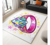 Genérico Alfombra Salón Pelo Corto Anillo De Diamantes con Grafiti Morado 120x180cm Alfombras de área Antideslizante Suave, Alfombra Impresión Lavable para Salon, Dormitorio, Sala Juegos Niños