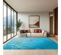 Genérico Alfombra Salón Pelo Corto Suave - Alfombras Dormitorio Matrimonio Comedor Gran Alfombra Antideslizante Minimalismo Ramas Plantas, 120 x 160 cm