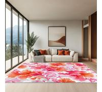 Genérico Alfombra Salón Pelo Corto Suave - Alfombras Dormitorio Matrimonio Comedor Gran Alfombra Antideslizante Primavera Hojas Plantas, 80 x 150 cm