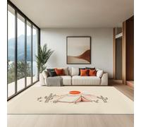 Genérico Alfombra Salón Pelo Corto Suave - Alfombras Dormitorio Matrimonio Comedor Gran Alfombra Antideslizante Minimalista Desierto Camping, 120 x 160 cm