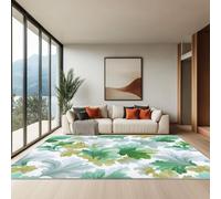 Genérico Alfombra Salón Pelo Corto Suave - Alfombras Dormitorio Matrimonio Comedor Gran Alfombra Antideslizante Minimalista Acuarela Hojas Plantas, 100 x 150 cm