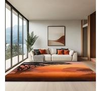 Genérico Alfombra Salón Pelo Corto Suave - Alfombras Dormitorio Matrimonio Comedor Gran Alfombra Antideslizante Anime Puesta De Sol Desierto Plantas, 120 x 160 cm