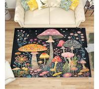 Genérico Alfombra Salon Pequeño 60x90 cm ImpresióN de Hongos MáGicos Antideslizante Alfombras Lavables en Lavadora Alfombra de Habitacion Vistoso Modernas Decoración Tapete Pelo Corto
