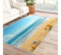 Genérico Alfombra Salon Playa Costa 200x300cm, Mar Costero Alfombras de Habitacion Antideslizante Franela Suave Pelo Corto Lavable para Cocina, Dormitorio Z-M19