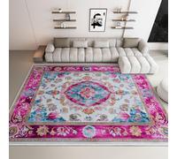 Genérico Alfombra Salon Púrpura 80 x 150 cm - Estilo Princesa Retro Floral, Alfombras Lavable en Lavadora Pelo Corto Antideslizante Tapete Decorativas para Habitacion Comedor Dormitorio Cocina