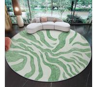 Genérico Alfombra Salon Redonda 60 cm, Multicolor Alfombra Habitacion Dormitorio Antideslizante Lavables en Lavadora, Líneas De Moda Ondas Únicas Pelo Corto Alfombras para Comedor Balcón