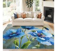 Genérico Alfombra Salon Sueño Fino Flores Amapola, Comedor Lavable Antideslizante Alfombra, Multicolor Alfombra Pelo Corto 90 x 150 cm para Dormitorio Cocina Hall Entrada Pasillo