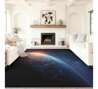 Genérico Alfombra Salon Tecnología Espacial Futura Tierra, Comedor Lavable Antideslizante Alfombra, Oscuro Alfombra Pelo Corto 160 x 230 cm para Dormitorio Cocina Hall Entrada Pasillo