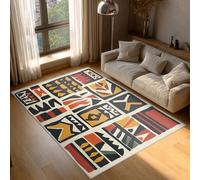 Genérico Alfombra Salon Tela de Barro Africana 60x90 cm, Alfombra Abstracto Moderno, Alfombras de Pelo Corto Suave Lavable Antideslizante para Dormitorio, Home Decoration P-&59