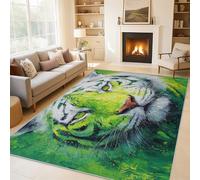 Genérico Alfombra Salon Tigre Grafiti 160x230 cm, Alfombra Animales Salvajes, Alfombras de Pelo Corto Suave Lavable Antideslizante para Dormitorio, Home Decoration P-&68