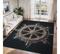 Genérico Alfombra Salon Timón 40x60 cm, Alfombra Náutico Costero, Alfombras de Pelo Corto Suave Lavable Antideslizante para Dormitorio, Home Decoration P-&57