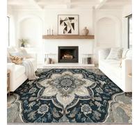 Genérico Alfombra Salon Tradicional Spléndido Flor Estampado Simétrico, Comedor Lavable Antideslizante Alfombra, Gris Alfombra Pelo Corto 40 x 60 cm para Dormitorio Cocina Hall Entrada Pasillo