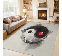 Genérico Alfombra Salon Yin Yang 200x300 cm, Alfombra Tai Chi Chino, Alfombras de Pelo Corto Suave Lavable Antideslizante para Dormitorio, Home Decoration P-&72