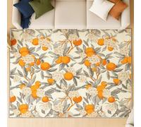 Genérico Alfombra Shagg de Pelo Corto para Salón - Suave, de Fácil Cuidado y de Pelo Bajo, con Diseño Naranja Abstracto Artístico,Patrón Multicolor en Naranja 160 x 230 cm