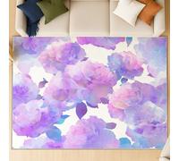 Genérico Alfombra Shagg de Pelo Corto para Salón - Suave, de Fácil Cuidado y de Pelo Bajo, con Diseño Soñador Romántico Artístico,Patrón Multicolor en Degradado Azul-Morado 80 x 150 cm