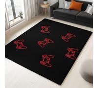Genérico Alfombra Shaggy Salón habitación de los Niños Dormitorio Tema del Juego Controlador Manejo 160 cm x 230 cm Negro Antideslizante Muy Suave, para Cocina baño Pasillo Alfombra Interior