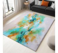 Genérico Alfombra Suave - Alfombras Salon habitación Infantil Lavables, Comedor, Cocina, Habitación - Arte Abstracción Textura Pictórica, Fácil de Cuidar - Alfombra Rectangular 80 x 150 cm, Gris