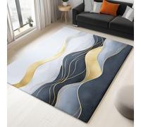 Genérico Alfombra Suave - Alfombras Salon habitación Infantil Lavables, Comedor, Cocina, Habitación - Minimalismo Arte Ondas, Fácil de Cuidar - Alfombra Rectangular 60 x 90 cm,