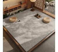 Genérico Alfombra Tejida de Color Beige Natural, Alfombra Impermeable, Suave Alfombra de ratán japonés for el hogar, Oficina, Yoga, fácil de Limpiar, Lavable a máquina(Gray,80 * 160cm)