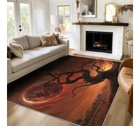 Genérico Alfombras Árbol Muerto para Sala de Estar y Quarto, Alfombras Atardecer Gótico Grandes de 140 X 200 cm, Lavables y Antideslizantes Tapete, Decoración del Hogar C13