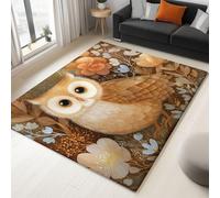 Genérico Alfombras De Área Dibujos Animados 160 X 230 Cm para Comedor Dormitorio Pasillo Cocina Sala De Estar, Campo Bosque Pájaros Alfombras De Corredor Suave Antideslizante Multicolor