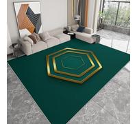 Genérico Alfombras de área Hexágono Dorado Minimalista 160 x 230 cm Antideslizante Lavable Alfombra de área, Moqueta de Salón Modernas Pelo Corto Verde Oscuro, para Interior y decoración del hogar