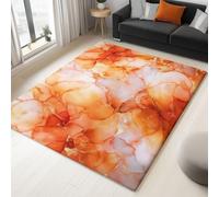 Genérico Alfombras De Área Retro 60 X 90 Cm para Comedor Dormitorio Pasillo Cocina Sala De Estar, Abstracto Patrón De Mármol Alfombras De Corredor Suave Antideslizante Color Naranja