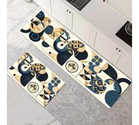 Genérico Alfombras de Cocina de 2 Piezas, Alfombra Cocina Lavable Antideslizante Súper Absorbente, Alfombra Baño Secado Rapido para Pasillo, Comedor, Entrada, Lavandería Arts 70x100cm+70x210cm 1-1110