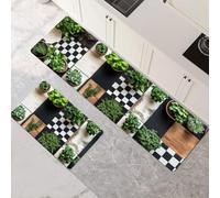 Genérico Alfombras de Cocina de 2 Piezas, Alfombra Cocina Lavable Antideslizante Súper Absorbente, Alfombra Baño Secado Rapido para Pasillo, Comedor, Entrada, Lavandería Plant 30x50cm+30x90cm 1-377