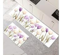 Genérico Alfombras de Cocina de 2 Piezas, Alfombra Cocina Lavable Antideslizante Súper Absorbente, Alfombra Baño Secado Rapido para Pasillo, Comedor, Entrada, Lavandería Beige 50x80cm+50x150cm 1-1312