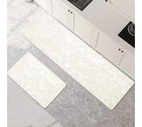 Genérico Alfombras de Cocina de 2 Piezas, Alfombra Cocina Lavable Antideslizante Súper Absorbente, Alfombra Baño Secado Rapido para Pasillo, Comedor, Entrada, Lavandería Cream 70x100cm+70x210cm 1-940