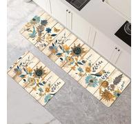 Genérico Alfombras de Cocina de 2 Piezas, Alfombra Cocina Lavable Antideslizante Súper Absorbente, Alfombra Baño Secado Rapido para Pasillo, Comedor, Entrada, Lavandería Brown 50x80cm+50x150cm 1-1258