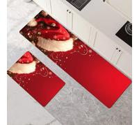 Genérico Alfombras de Cocina de 2 Piezas, Alfombra Cocina Lavable Antideslizante Súper Absorbente, Alfombra Baño Secado Rapido para Pasillo, Comedor, Entrada, Lavandería Red 90x140cm+90x270cm 1-906