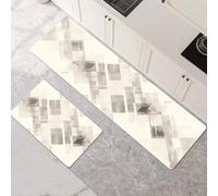 Genérico Alfombras de Cocina de 2 Piezas, Alfombra Cocina Lavable Antideslizante Súper Absorbente, Alfombra Baño Secado Rapido para Pasillo, Comedor, Entrada, Lavandería Moda 50x80cm+50x150cm 1-1387