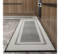 Genérico Alfombras de Cocina Tejidas Jacquard en Tres Tonos neutros, Alfombrillas Antideslizantes Lavables a máquina antifatiga Acolchadas for el Suelo(Schwarz,50x120cm)