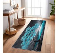 Genérico Alfombras de Pasillo 60 x 240 cm Alfombra Corredor Antideslizante Larga Alfombras de área Lavable Suave Pintura Al Óleo Minimalista En Blanco Y Negro Alfombra Comedor Pasillo