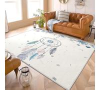Genérico Alfombras de Pelo Corto Franela Extrasuave 120x180 cm Atrapasueños romántico Alfombra Antideslizante Lavable Sin Pelusas Impreso Blanco para Salón Dormitorio Manta Yoga de Juegos