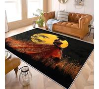 Genérico Alfombras de Pelo Corto Franela Extrasuave 120x180 cm Primer Plano de Figura Africana Alfombra Antideslizante Lavable Sin Pelusas Impreso Negro para Salón Dormitorio Manta Yoga de Juegos