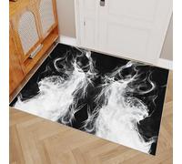Genérico alfombras de Salon 140x200cm Humo Blanco Y Negro alfombras pequeñas Cubierta Decorativa Microfibra Suave Lavable Antideslizante para Dormitorio salón Pasillo fácil EL1210