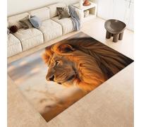 Genérico alfombras de Salon 140x200cm León De Savannah alfombras pequeñas Cubierta Decorativa Microfibra Suave Lavable Antideslizante para Dormitorio salón Pasillo fácil EL1523
