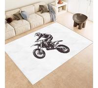 Genérico alfombras de Salon 140x200cm Motocicleta alfombras pequeñas Cubierta Decorativa Microfibra Suave Lavable Antideslizante para Dormitorio salón Pasillo fácil EL2648