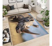 Genérico alfombras de Salon 140x200cm Rinoceronte Estepario alfombras pequeñas Cubierta Decorativa Microfibra Suave Lavable Antideslizante para Dormitorio salón Pasillo fácil EL1499
