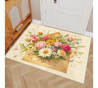 Genérico alfombras de Salon 60x120cm sobre De Flores Alfombra niño Cubierta Suelo Microfibra Suave Transpirable Lavable Antideslizante para Dormitorio salón Pasillo EL2520