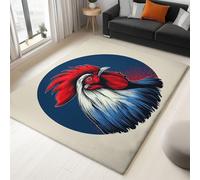Genérico Alfombras de Salón Cabeza De Gallo 120 x 180 cm 3D Alfombrilla, Beige Suave Pelo Corto Lavable Antideslizante Alfombra, para Dormitorio, Comedor, Salon, Decoración del Hogar